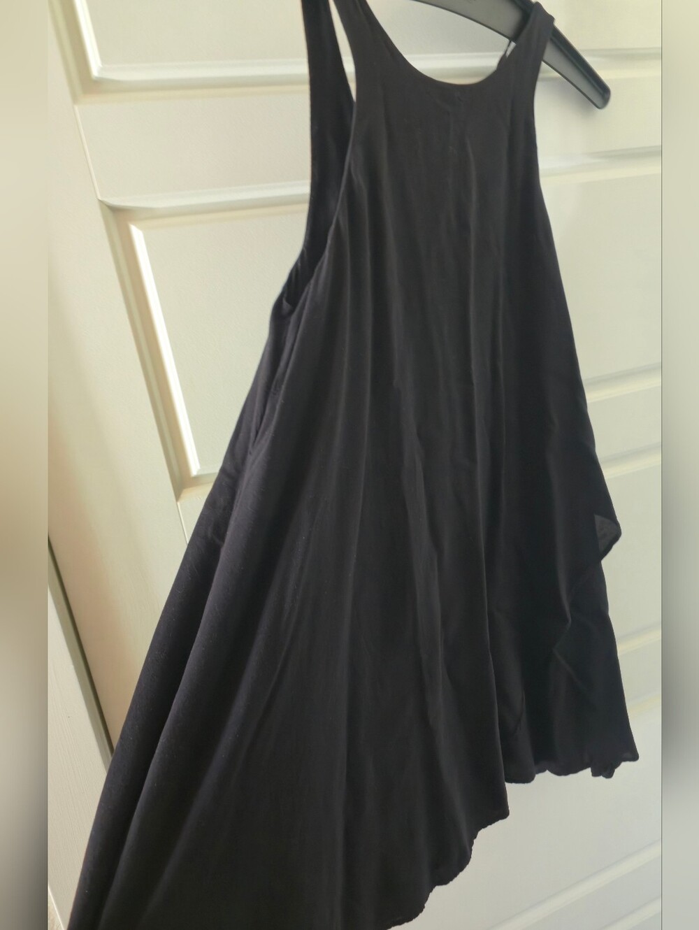 Silence + Noise Summer Dress Sleeveless Rayon L Black Soft Asymmetric Hemline - Picture 10 of 15